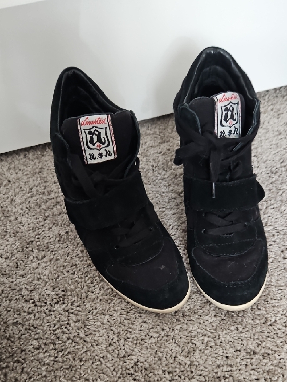 ASH Black Wedge Sneaker with Velcro Straps - Women - Picture 2 of 3